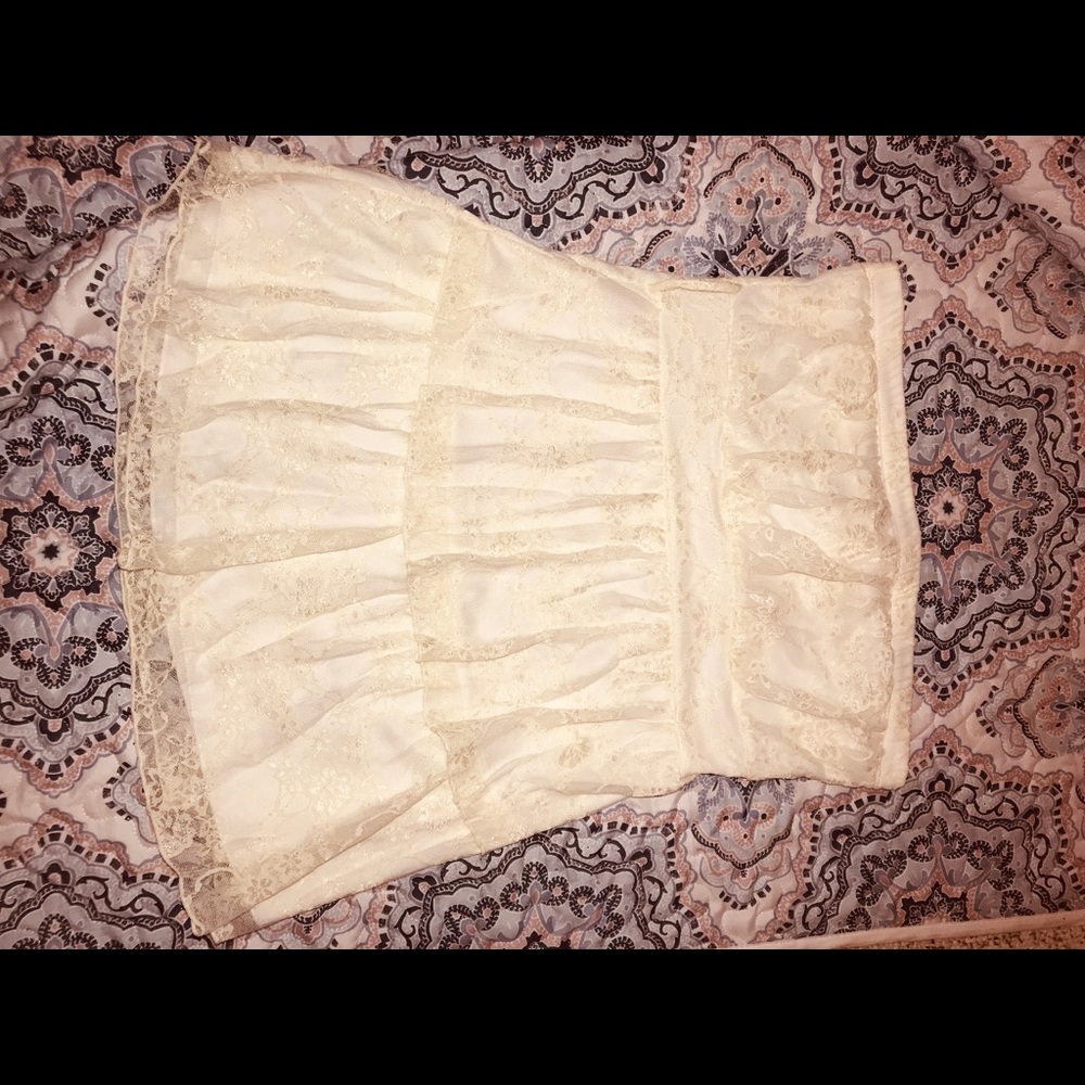 Strapless lace top
